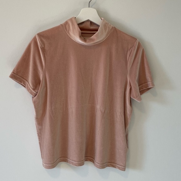 𝅺Madewell Velvet Mock Neck Top - Picture 2 of 12